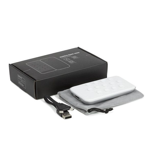 Повербанк 4000 mAh Bergamo Bubble Bang Lightlogo, світлодіодний індикатор сріблястий 4012/7(Bergamo) фото