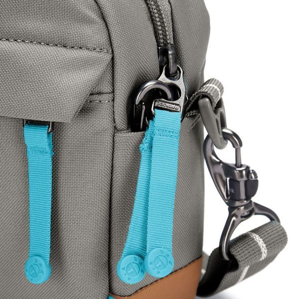 Сумка через плече антизлодій Pacsafe GO Crossbody сірий/помаранчевий 35105(Pacsafe) фото