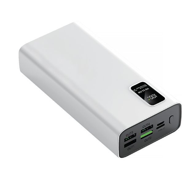 Універсальний зарядний пристрій Omega 30000 mAh білий 8044 фото
